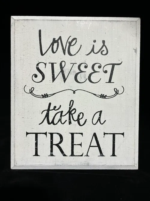 White “Love is Sweet” Sign