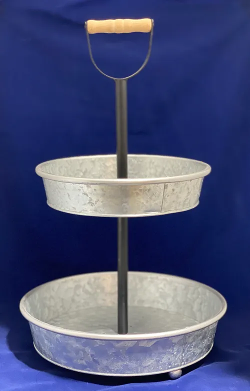 Galvanized 2-Tier Cupcake Stand 1