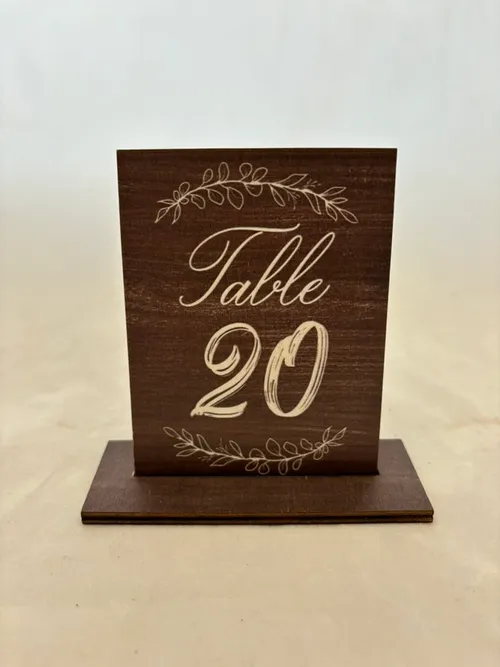 Wood Rustic 1-20 Table Signs