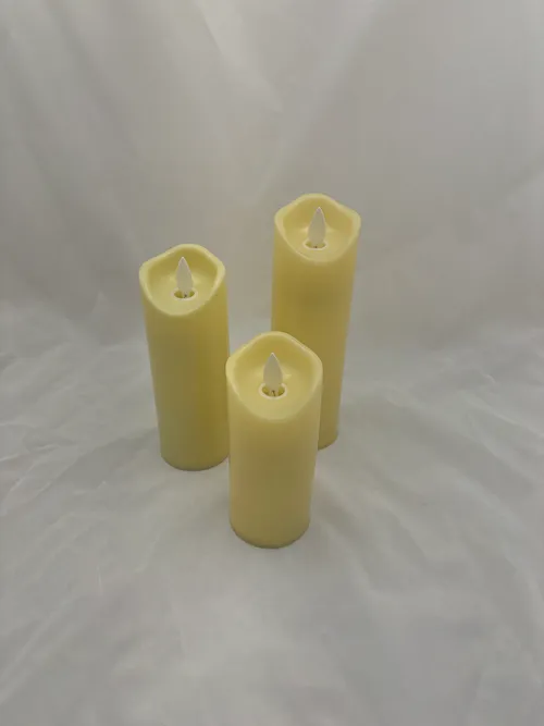 Ivory LED 15pc Candle Set Moving Flame