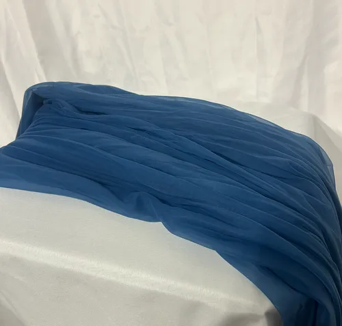Deep Cornflower Blue 14ft Chiffon Table Runner