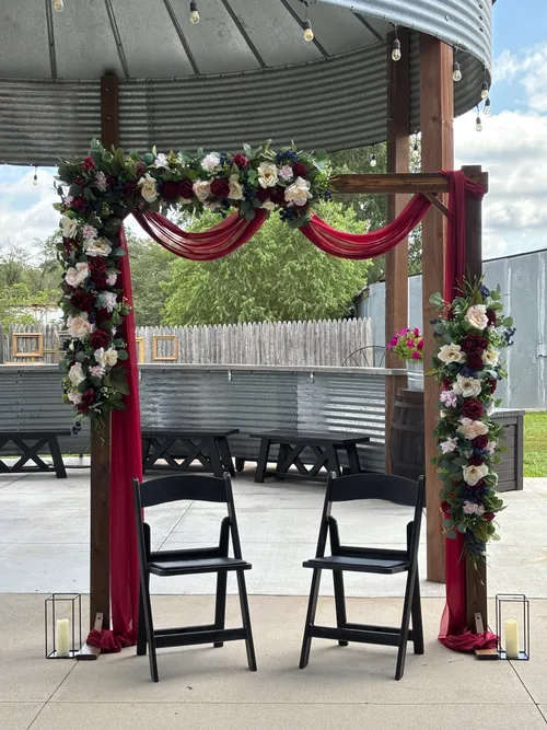 Burgundy and Blush 3pc Floral Arch Swag 