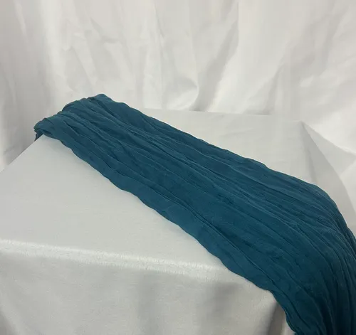 Teal 10ft Cheesecloth Table Runner
