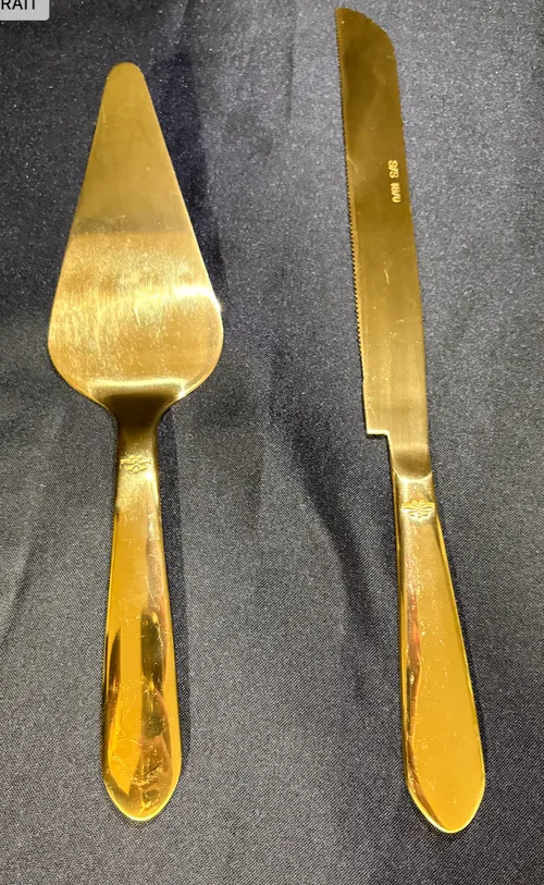 Gold Cake Utensils 2pc