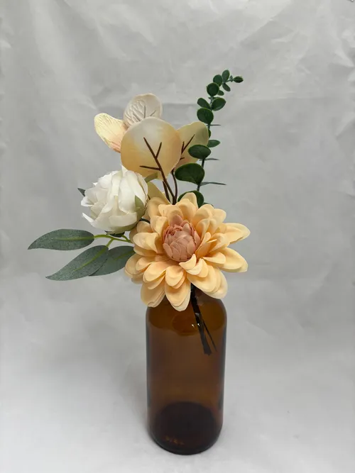 Nude & Brown Premade Floral Medium Vase 2