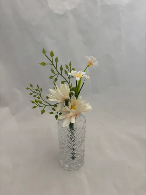 Wildflower White Premade Floral Mini Vase