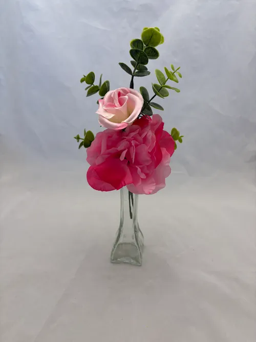 Bright Pink Premade Floral Small Vase 1