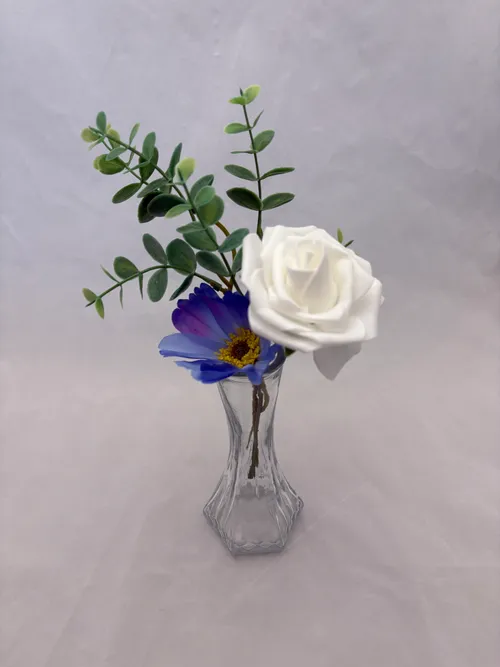 Sky Blue Premade Floral Small Vase 2