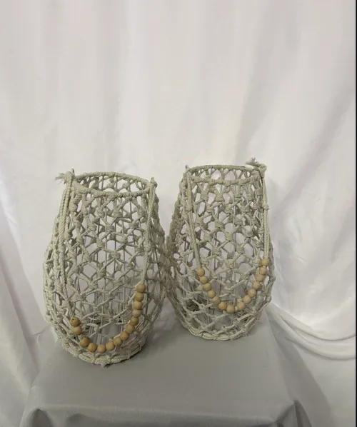 White Rope Boho Lantern 