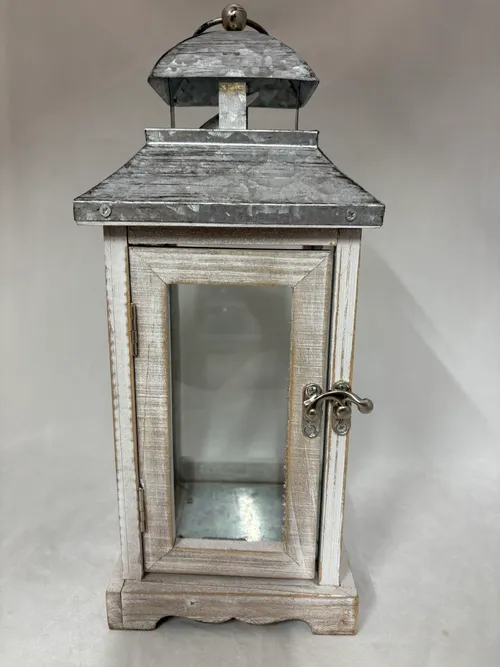 White Rustic Lantern Small