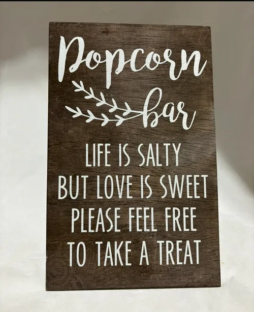 Rustic Popcorn Bar Sign