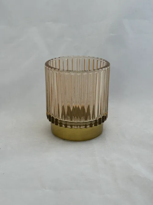 Light Amber with Gold Base Votive