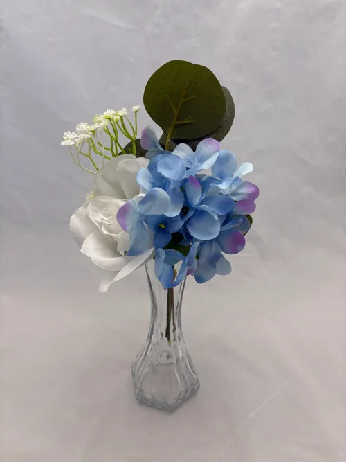 Sky Blue Premade Floral Medium Vase 