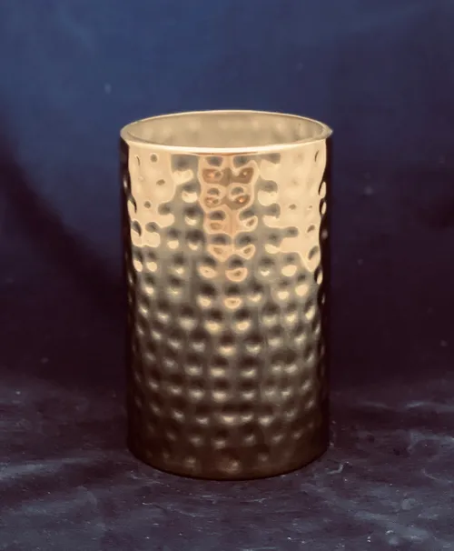 Silver Metal Cylinder Vase 6 Inch