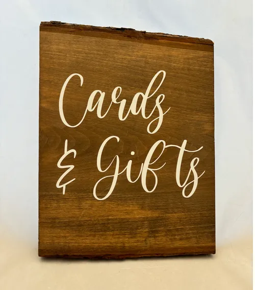 Rustic Cards and Gifts Slab Sign