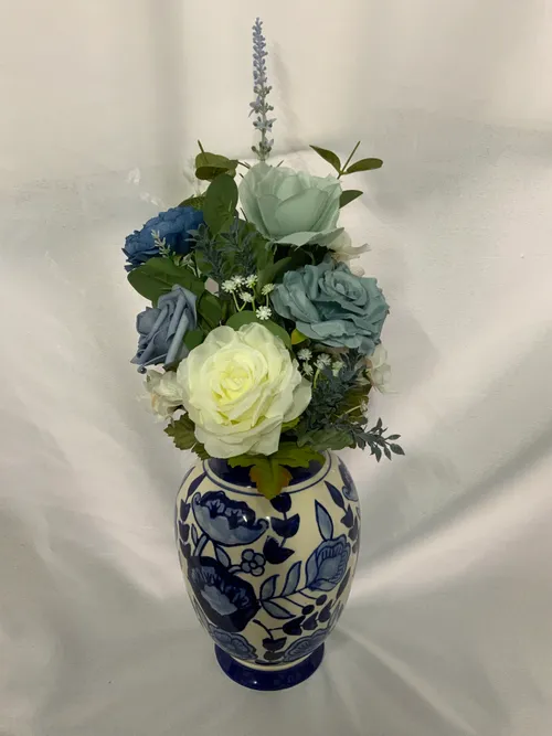 Blue Premade Floral Centerpiece Large