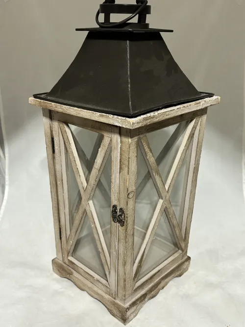 Wood and Bronze Rustic Lantern 