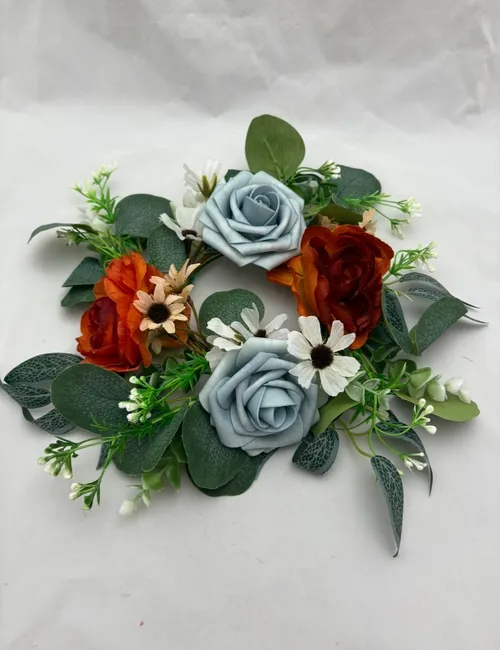 Blue & Terracotta Floral Ring