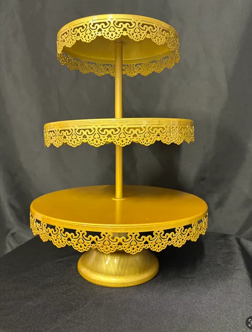 Bright Gold 3-Tier Cupcake Stand 4 (Matte Finish)