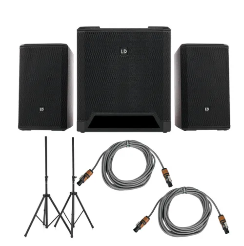 Location pack sono LD Systems Dave 12 G4X – PA actif 2.1 + pieds + câbles