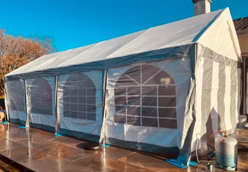 Location côtés pour tente 4×8 m GRIS/BLANC– panneaux latéraux