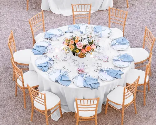 Location Nappe Ronde Blanche 300 cm Polyester – Sans Caution