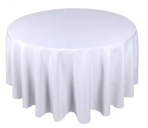Location Nappe Ronde Blanche 295 cm – Coton Premium