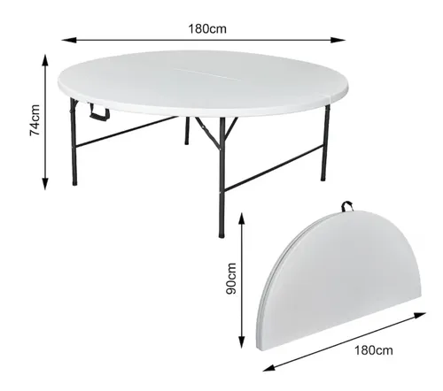 Location table ronde pliante de banquet Ø 178 cm 