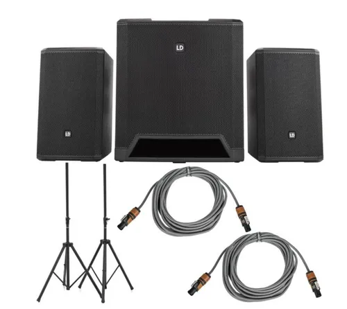 Location Pack Sono LD Systems Dave 15 G4X – Système PA 2.1 + Supports + Câbles