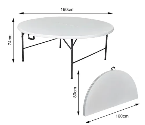 Location table ronde haute pliante Ø 160 cm – Banquet & événement