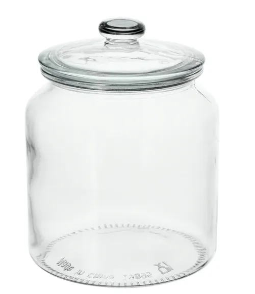 Location bocal en verre avec couvercle Ø 15 cm x H 18 cm – à l’unité