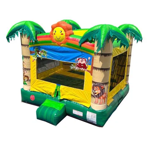 🌴 Tropical Jungle Smiley Face Bounce House 🎉