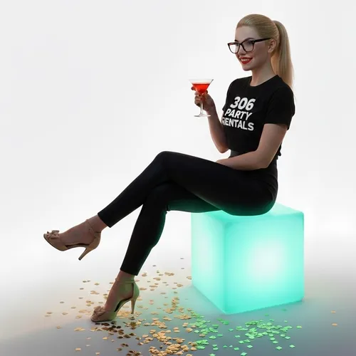 LED Glow Cube Chair (16” RGBW – Seating Edition)