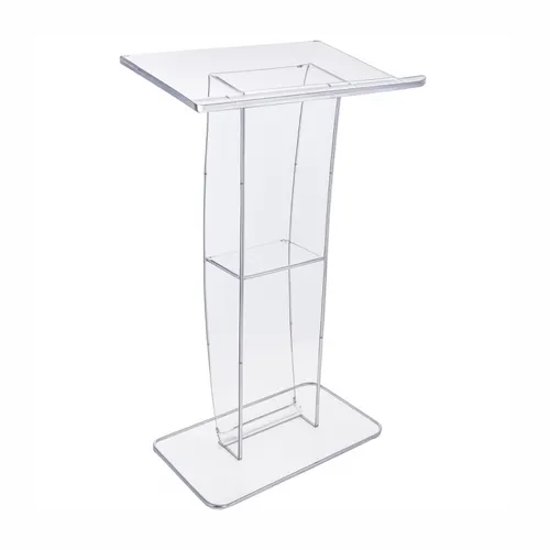 Clear Acrylic Podium – Curved Front (47” Tall)