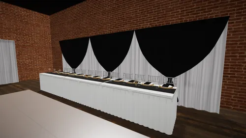 Head Table 12 Seats (Black White & Gold Bundle 2)