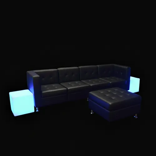 LED Lounge Package – Straight Couch + Ottoman