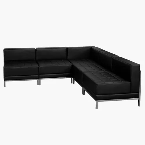 Black Modular Lounge Sectional (5pc)