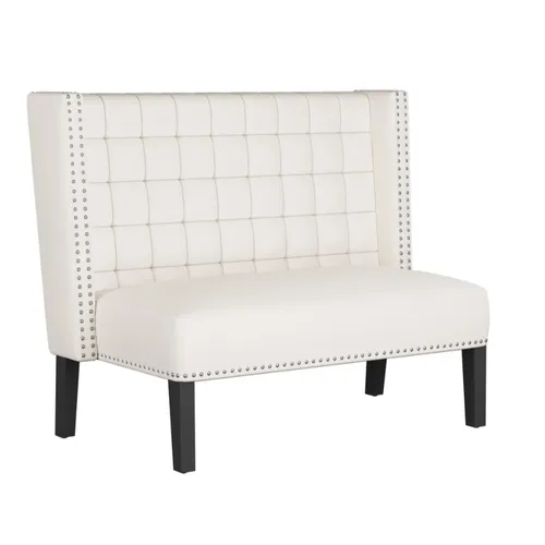 Ivory Faux-Leather Lounge Loveseat – Wedding & VIP Seating