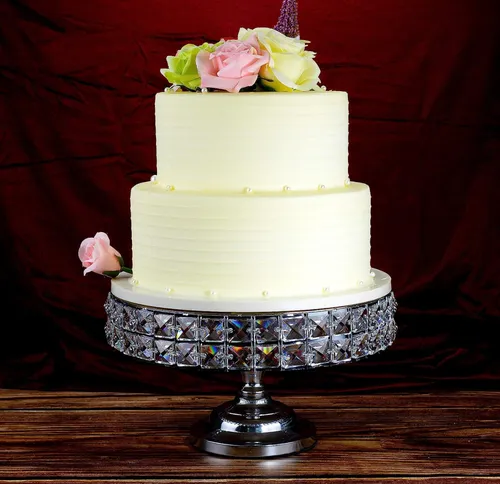 Cake Stand With Genuine Mineral Crystals (12.2”)