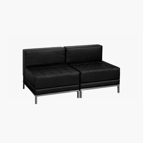 Black Modular Lounge Loveseat (2-Piece)