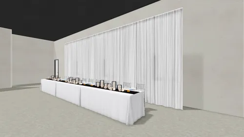 30'(W) x 12'(T) White Banjo Backdrop For Head Table