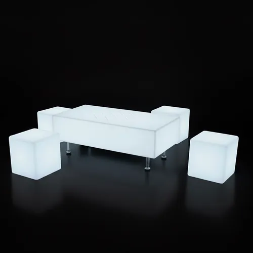 LED Coffee Table + 4 LED Cubes Package
