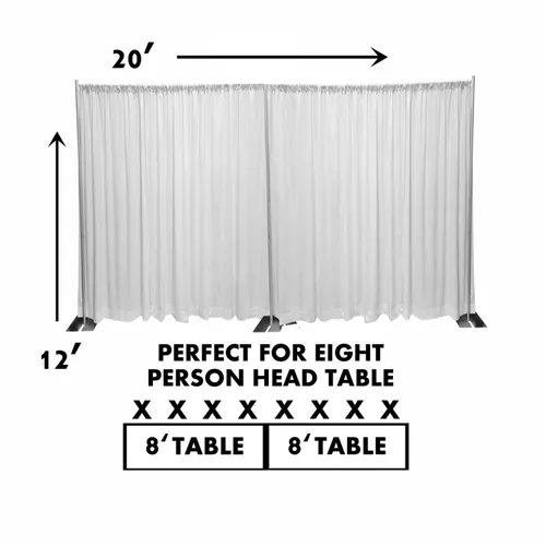 20'(W) x 12'(T) White Banjo Backdrop