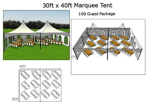 30x40 Marquee Package 100 Guests