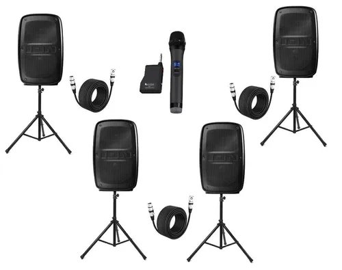 4 Speaker Sound System W/Wireless Mic