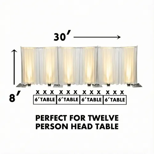 30' Sheer Backdrop With Uplights 