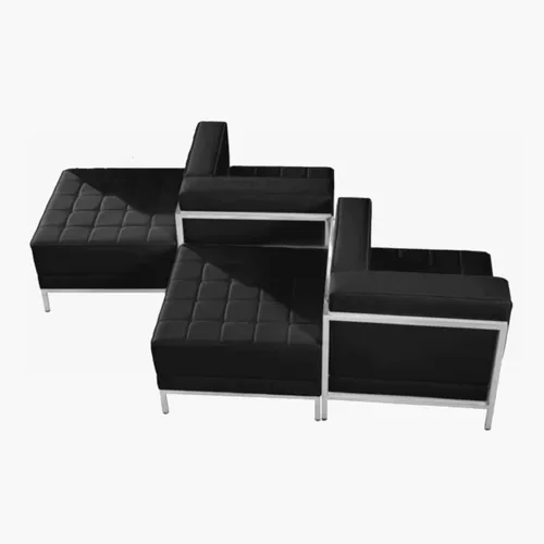 Black Modular Lounge Cluster (4-Piece Conversation Set)