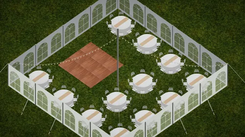 96 Guest 40x40 Wedding Pole Tent Package