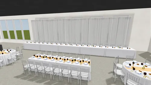40'(W) x 12'(T) White Sheer Backdrop For Head Table