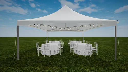 20 x 20 Marquee Tent X Pattern Lighting